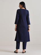 trueBrowns Blue Angrakha Kurta Set | Grocsy