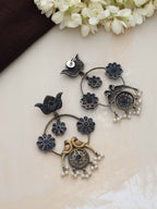 trueBrowns Silver Tone Chandbali Earrings | Grocsy