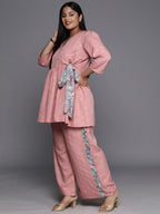 Ahalyaa Plus Size Ethnic Printed Wrap Tunic with Palazzos | Grocsy