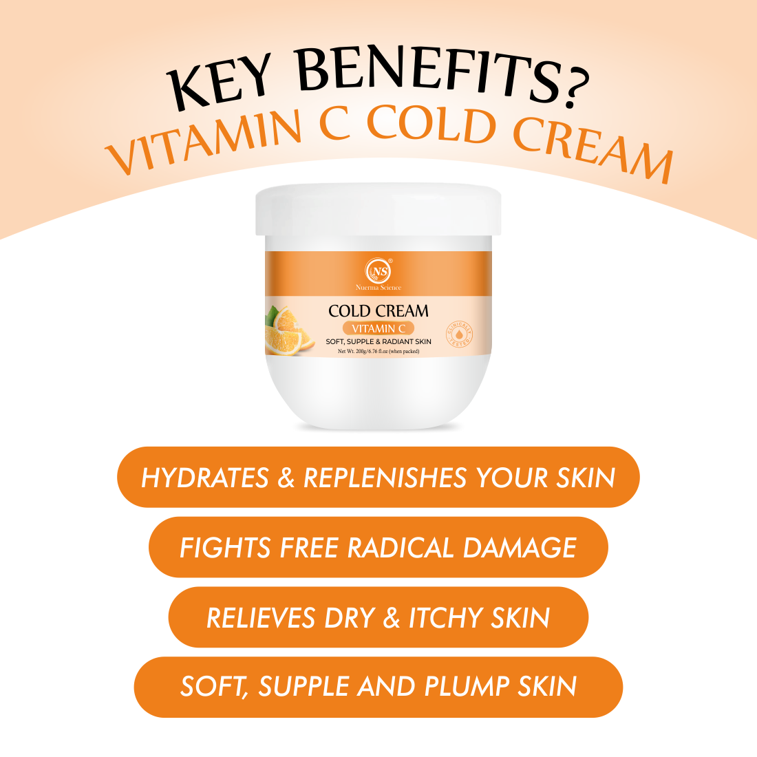 Nuerma Science Vitamin C Cold Cream for Nourishing & Glowing Skin | Grocsy