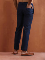 trueBrowns Men's Blue Cotton Twill Pants | Grocsy
