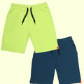 Chilins Kids Cotton Shorts Green & Blue | Grocsy