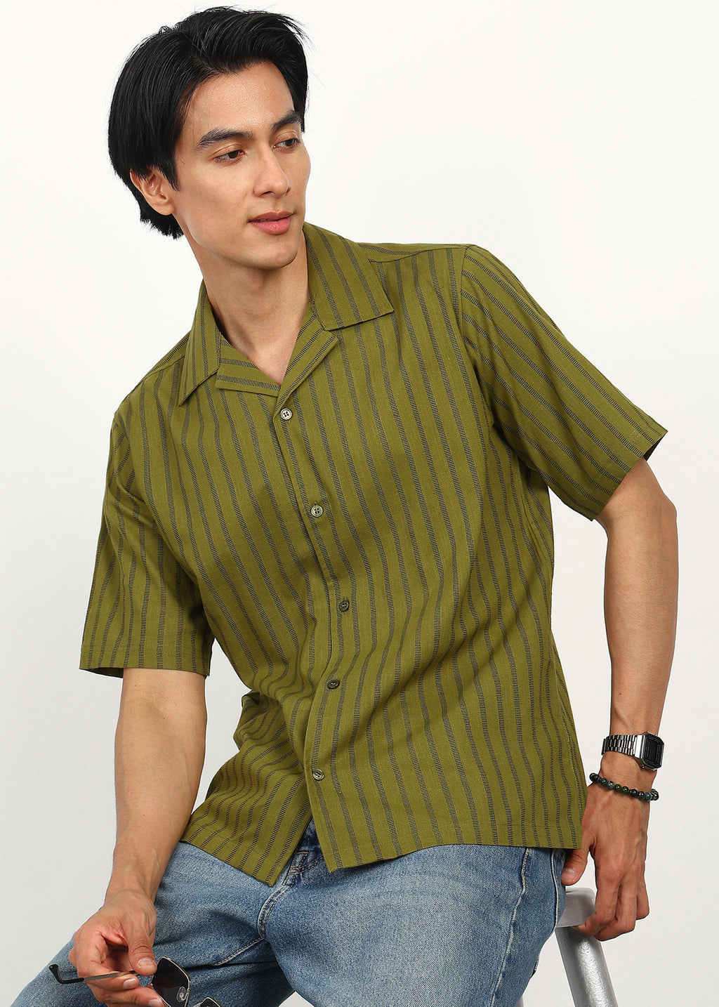 Fabmade Olive Rhythm Shirt | Grocsy