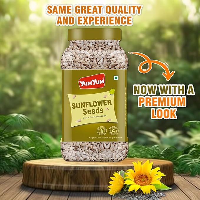 Yum Yum Roasted & Salted Sunflower Seeds Jar | Grocsy