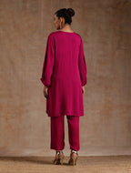 trueBrowns Pink Modal Satin Relax Co-ord Set | Grocsy