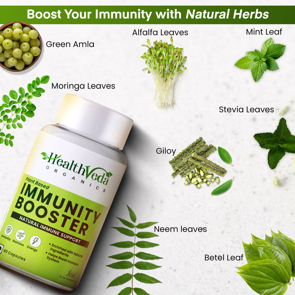 Health Veda Organics Natural Immunity Booster Capsules | Grocsy
