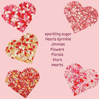 Confect Valentine Sprinkles | 08 Edible Decoration for Baking & Dessert | Grocsy