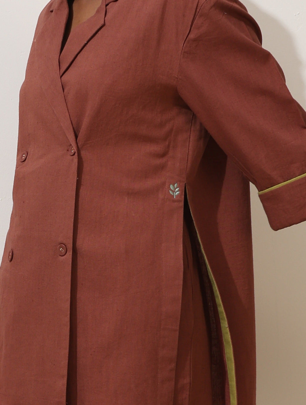 trueBrowns Brown Cotton Linen Co-Ord Set | Grocsy
