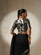 trueBrowns Black Metallic Blouse | Grocsy