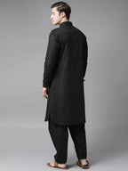 Fabmade Z Black Pathani Suit | Grocsy