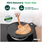 The Indus Valley Super Smooth Cast Iron Tawa,Pre-seasoned, Nonstick, 100% Pure, Toxin-free, Spatula, 26.7cm/30.2cm | Grocsy
