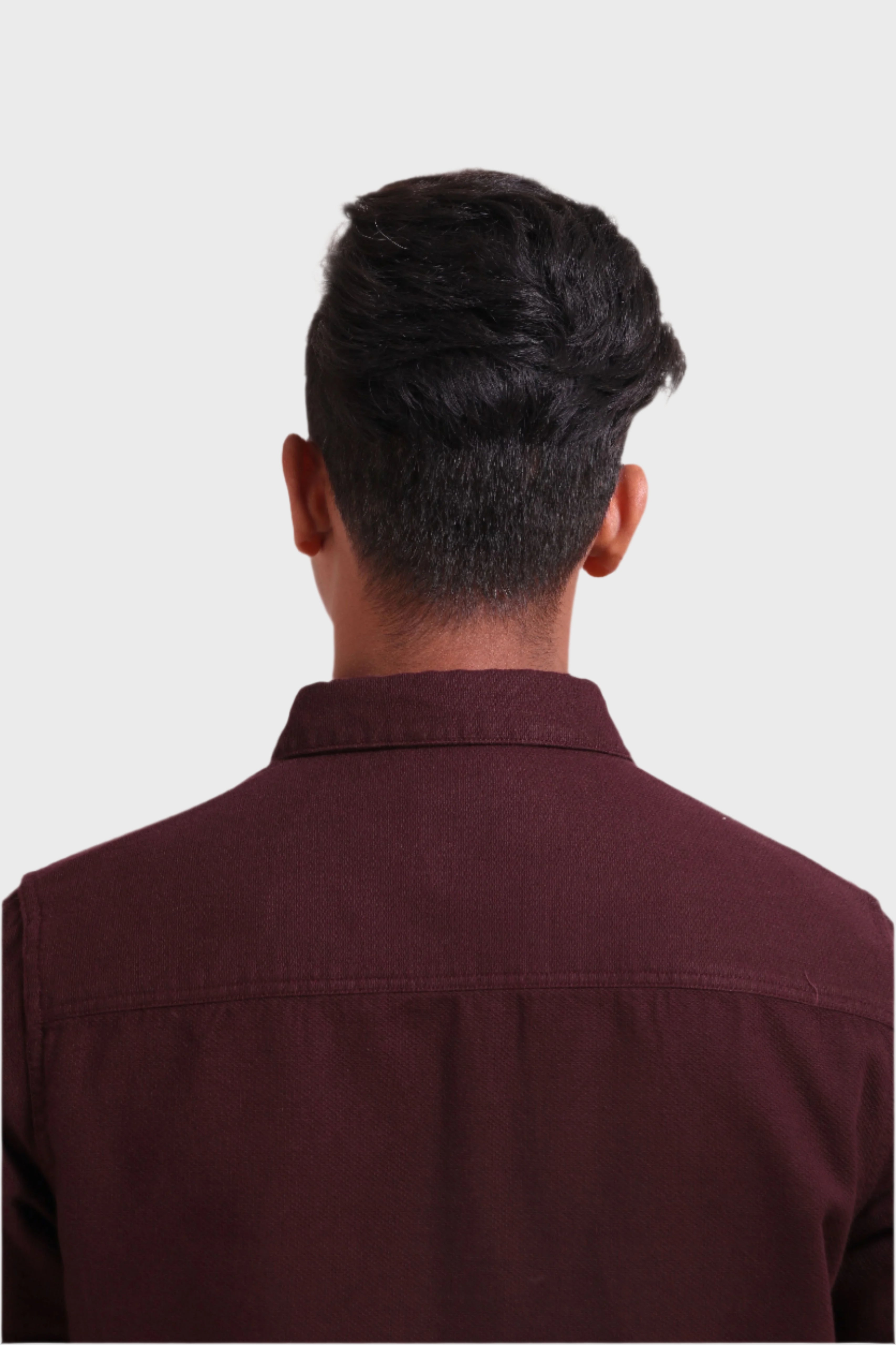 Xkind Dark Maroon Textured Shacket | Grocsy