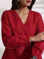 trueBrowns Maroon Slub Co-ord Set | Grocsy