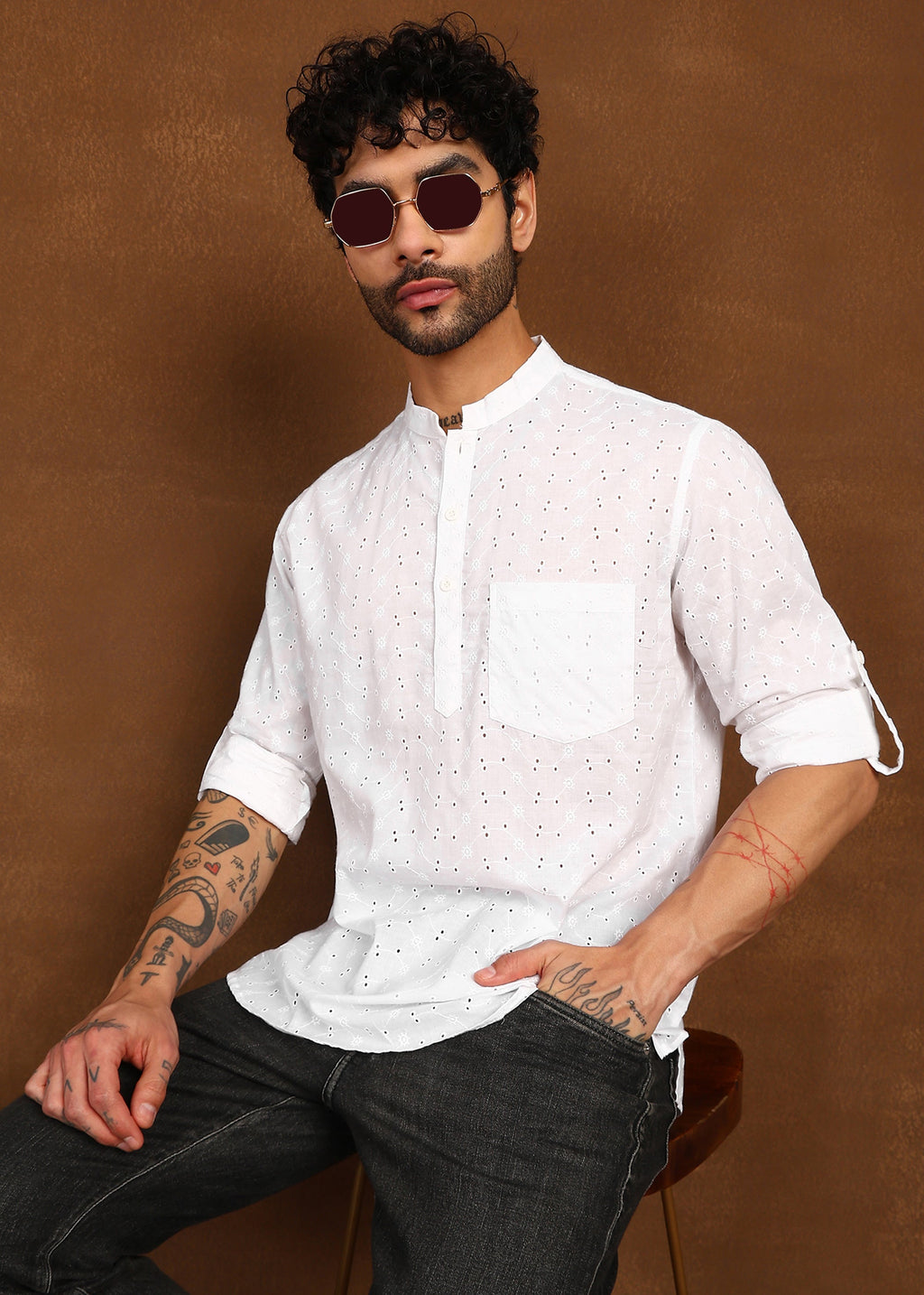 Fabmade Minimal Loom Linen Kurta | Grocsy