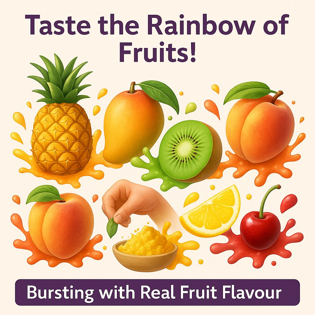 Confect Tropical Vibes Gummies | Pack of Pineapple, Mango, Kiwi, Peach, Lemon, Cherry Gummies | | Grocsy