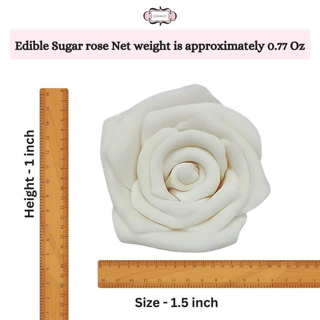 Confect Venison White Princess | Edible Sugar Roses Topper | Grocsy