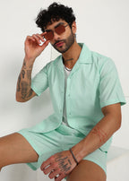 Fabmade Mint Breeze Linen Co-Ord Set | Grocsy