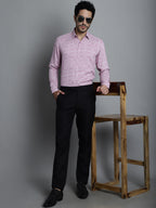 Jainish Men's Geomatric Printed Formal Shirts - Magenta | Grocsy