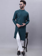 Even Apparels Green Sherwani Kurta With Asymetrical Cut | Grocsy