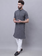 Even Apparels Multi Pure Cotton Short Sleeves Kurta With Band Collar | Grocsy