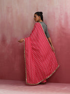 trueBrowns Pink Muslin Silk Saree | Grocsy