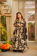 Yash Enterprise Black Muslin Cotton Silk Party Wear Embroidery Suit Set | Grocsy