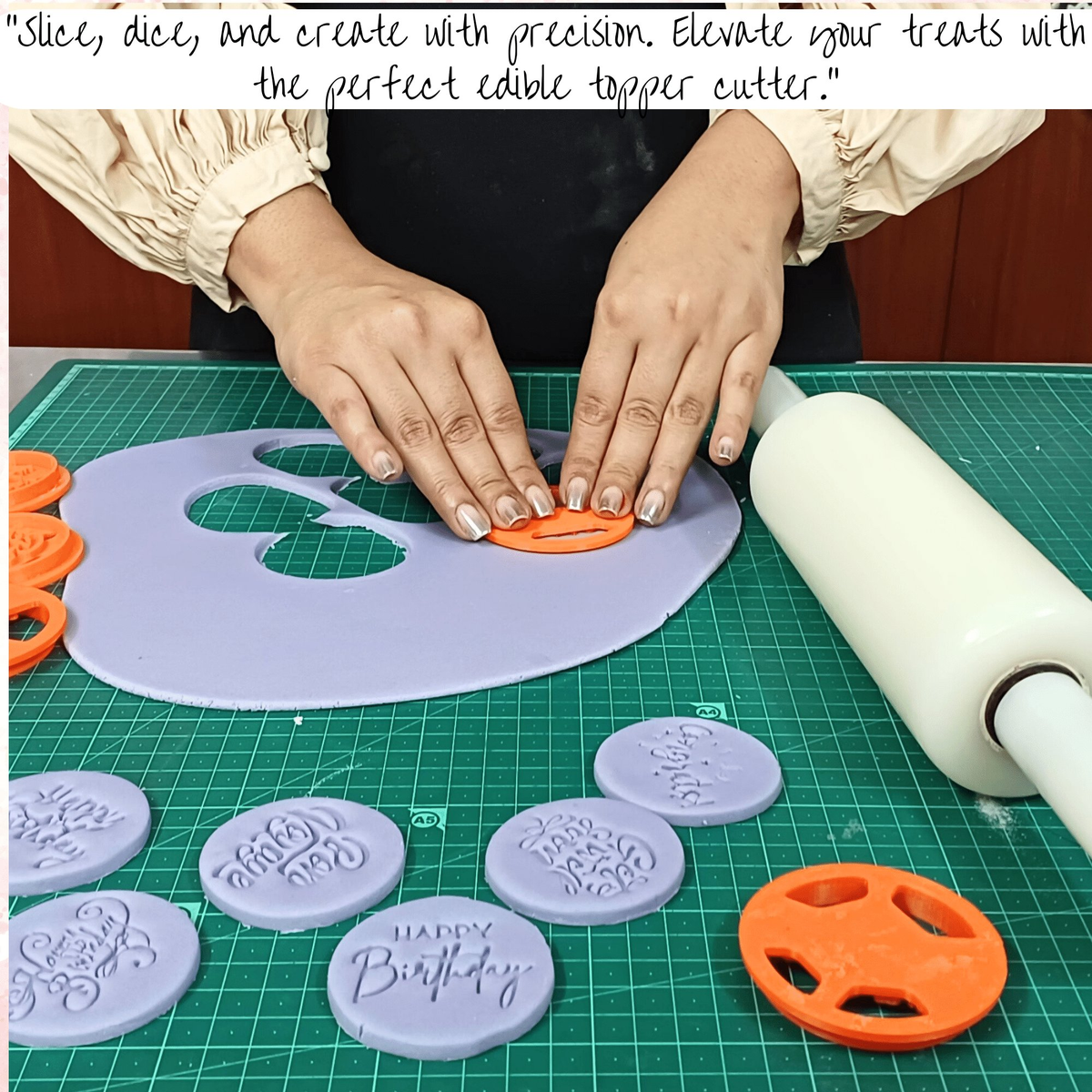 Confect Toppers Cutters | Congratulations Topper Cutter | Fondant Cutter | (Happy Birthday 02) | Grocsy