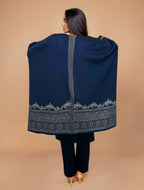trueBrowns Blue Woollen Kaftan Cape | Grocsy