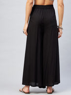 InWeave Solid Black Palazzo | Grocsy