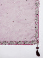 House of Panchhi Burgundy Pure Georgette Sequins And Thread Embroidery Lehenga Choli & Dupatta | Grocsy