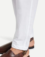 Fabmade Men's White Cotton Linen Pyjama | Grocsy