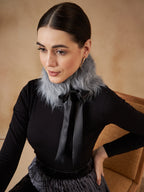 InWeave Women's Light Grey Fur Neckpiece | Grocsy