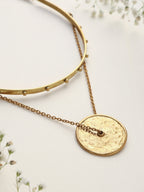 trueBrowns Brass Circular Layererd Necklace | Grocsy