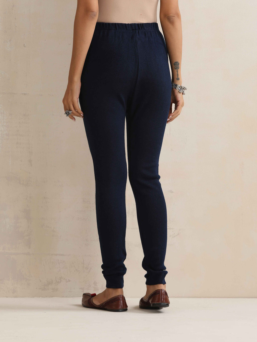 trueBrowns Navy Woollen Leggings | Grocsy