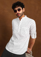 Fabmade Ivory Glyph Kurta Shirt | Grocsy