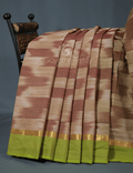 Dual Shades of Beige Mangalagiri Ikkat Cotton Saree By Gayathri Reddy Designer Studio | Grocsy