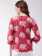 InWeave Red Elephant Top | Grocsy