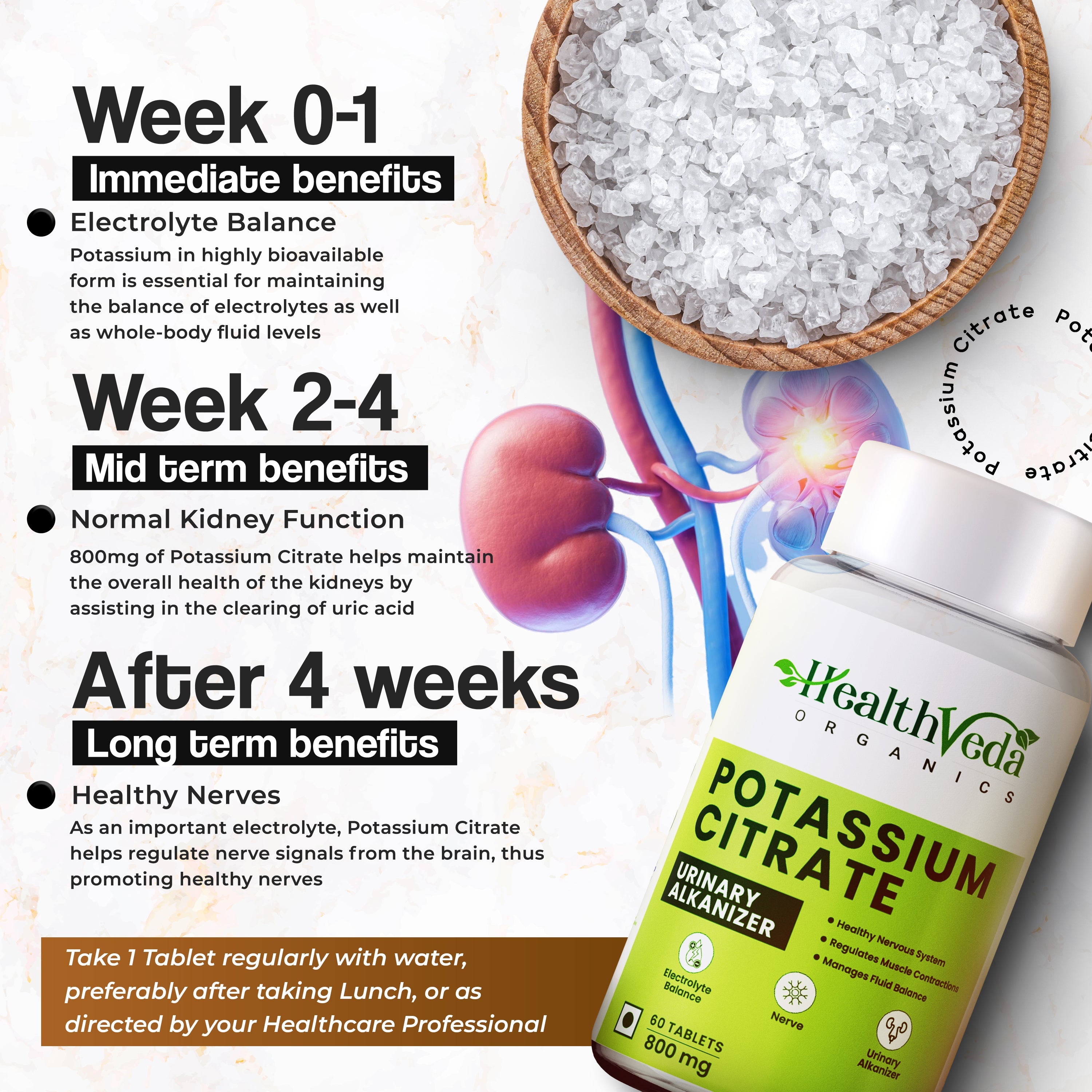 Health Veda Organics Potassium Citrate Tablets | Grocsy