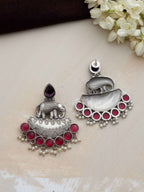 trueBrowns Silver Tone Elephant Dangle Earrings | Grocsy