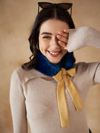 InWeave Women's Royal Blue Fur Neckpiece | Grocsy
