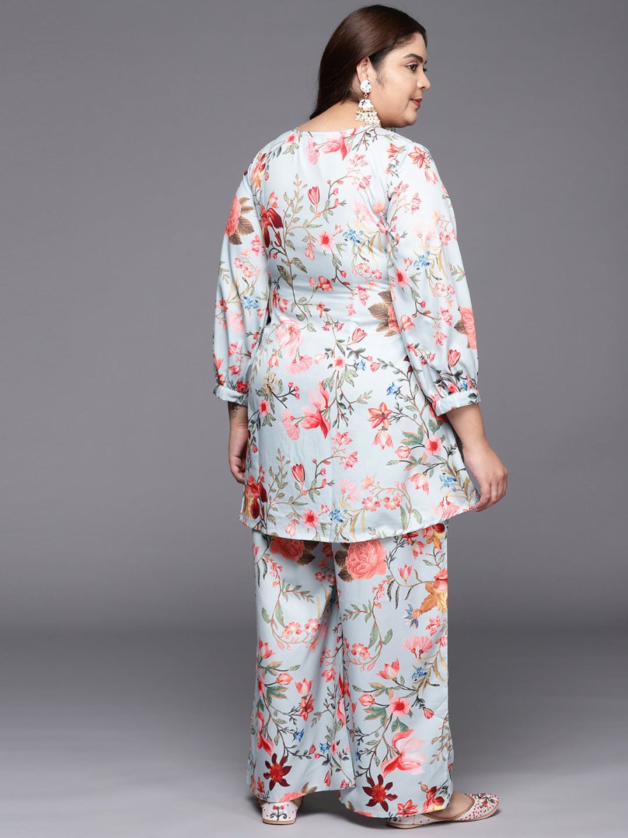 Ahalyaa Women Plus Size Printed Tunic with Palazzos | Grocsy