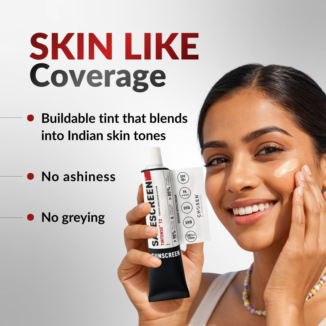 Chosen Tintense Buff Shade Tinted Mineral Sunscreen SPF 50+ Pa++++ 8-Hour Water Resistance, No White Cast | Grocsy