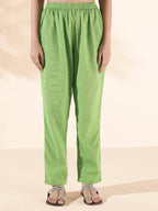 trueBrowns Green Cotton Dobby Shirt Co-ord Set | Grocsy