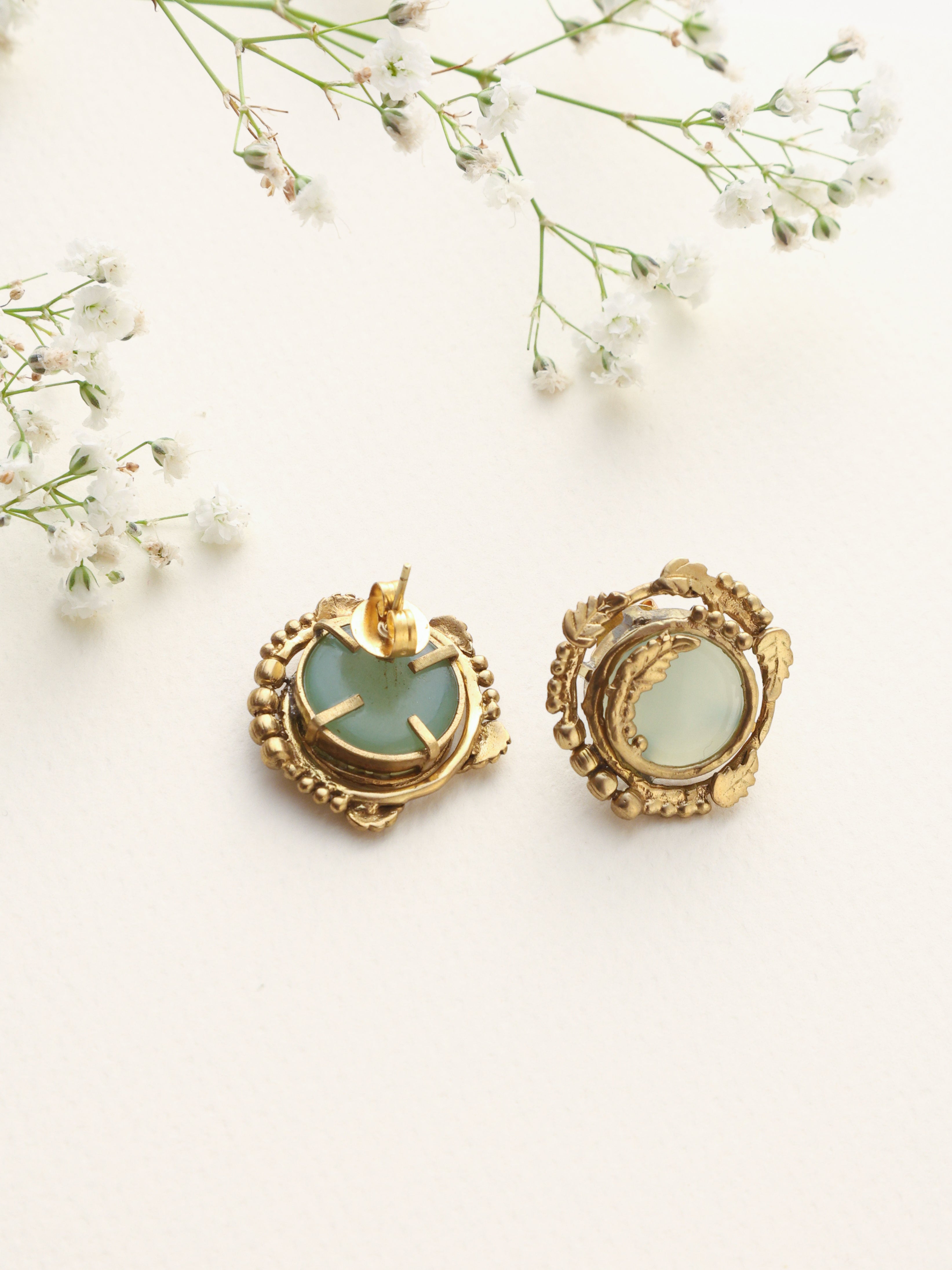 trueBrowns Brass Circular Stud Earrings | Grocsy