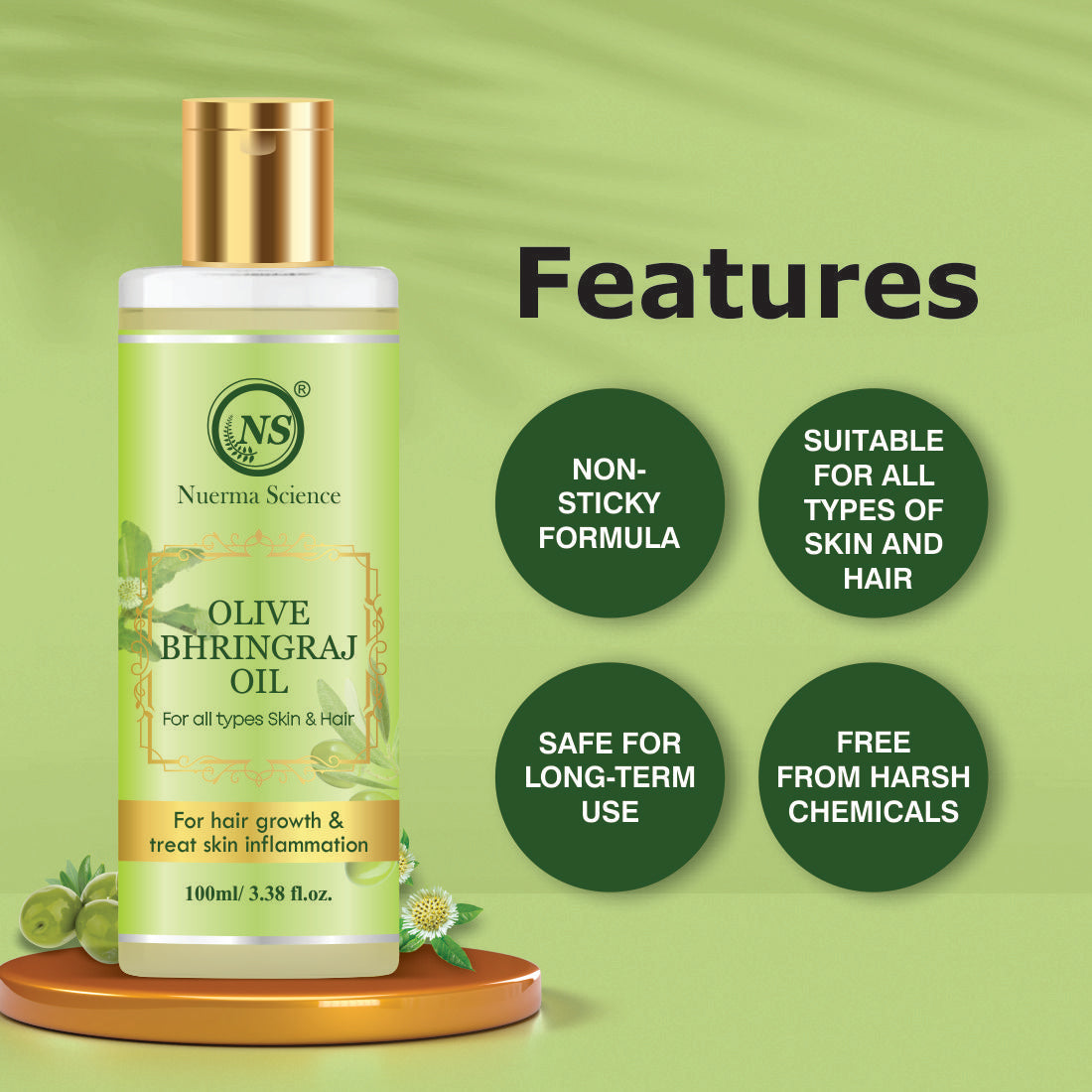 Nuerma Science Olive Bhringraj  Oil | Grocsy