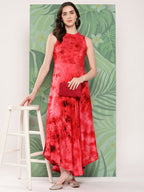 InWeave Women's Red Tie And Die Dress | Grocsy