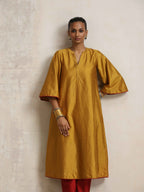 trueBrowns Gold Silk Kurta Set | Grocsy