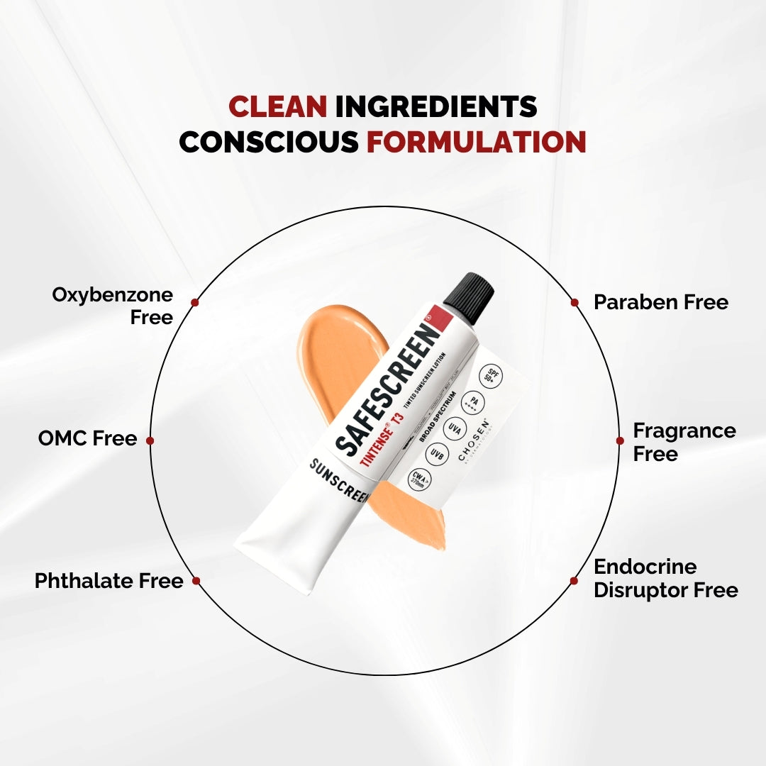 Chosen Tintense Beige Shade Tinted Sunscreen SPF 50+ Pa++++ 6-Hour Water Resistance, No White Cast | Grocsy