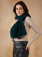 InWeave Women's Dark Teal Faux Fur Neck Warmer | Grocsy