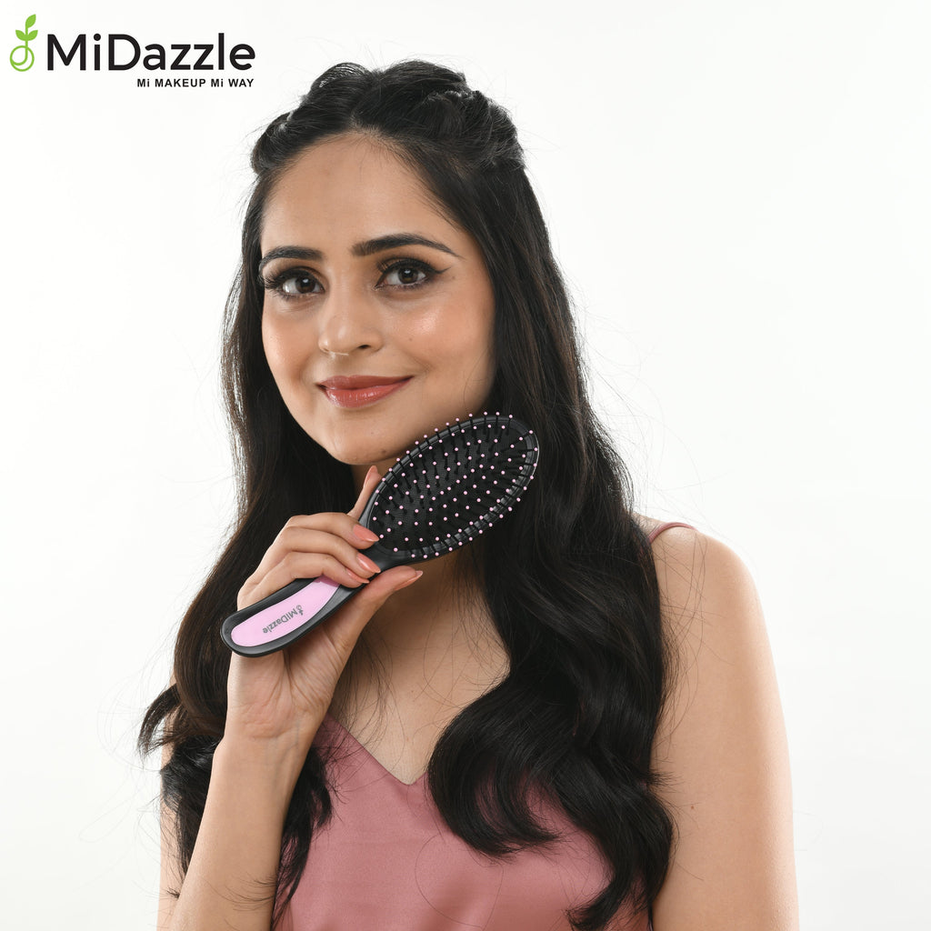 MiDazzle Oval Hair Brush (Compact) MIHB0021 | Grocsy